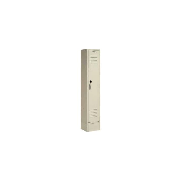 Global Equipment Global Industrial„¢ Paramount® 1-Tier 1 Door Locker, 12"Wx18"Dx60"H, Tan, Unassembled 652064TN